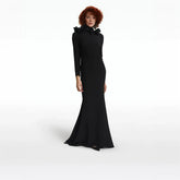 High-neck mermaid gown with ruffled collar – Xinah
